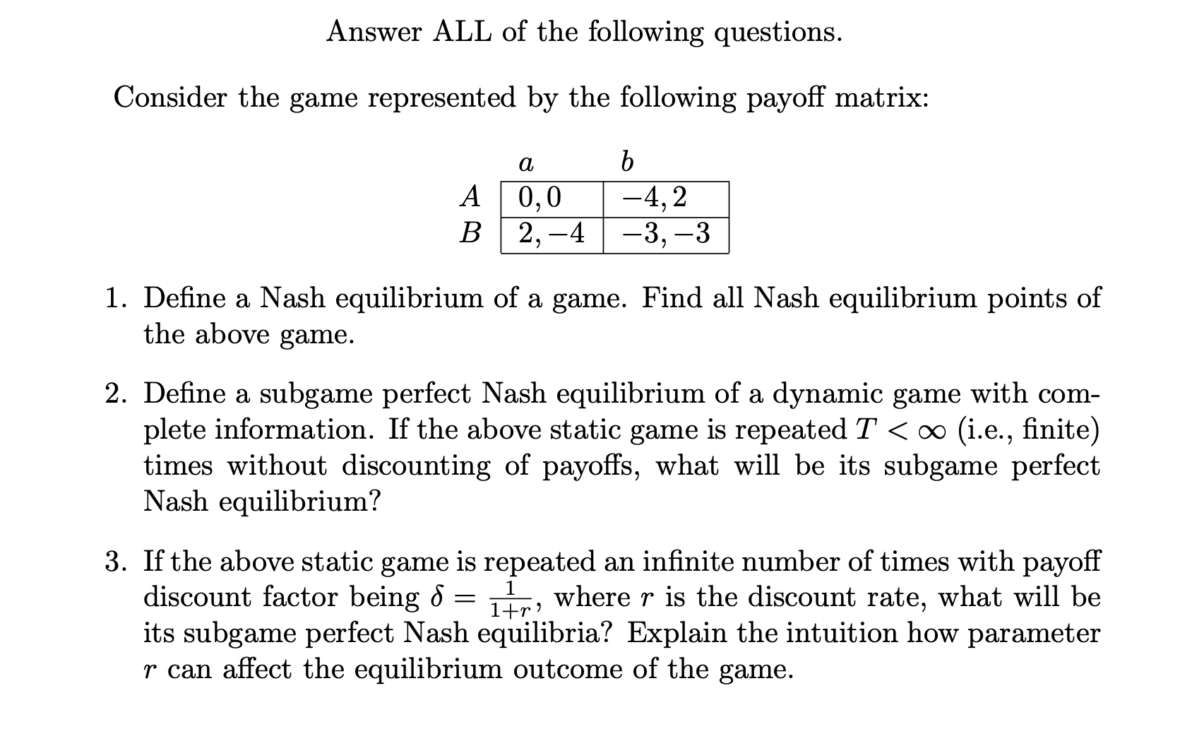 Solved Answer ALL Of The Following Questions. Consider The | Chegg.com