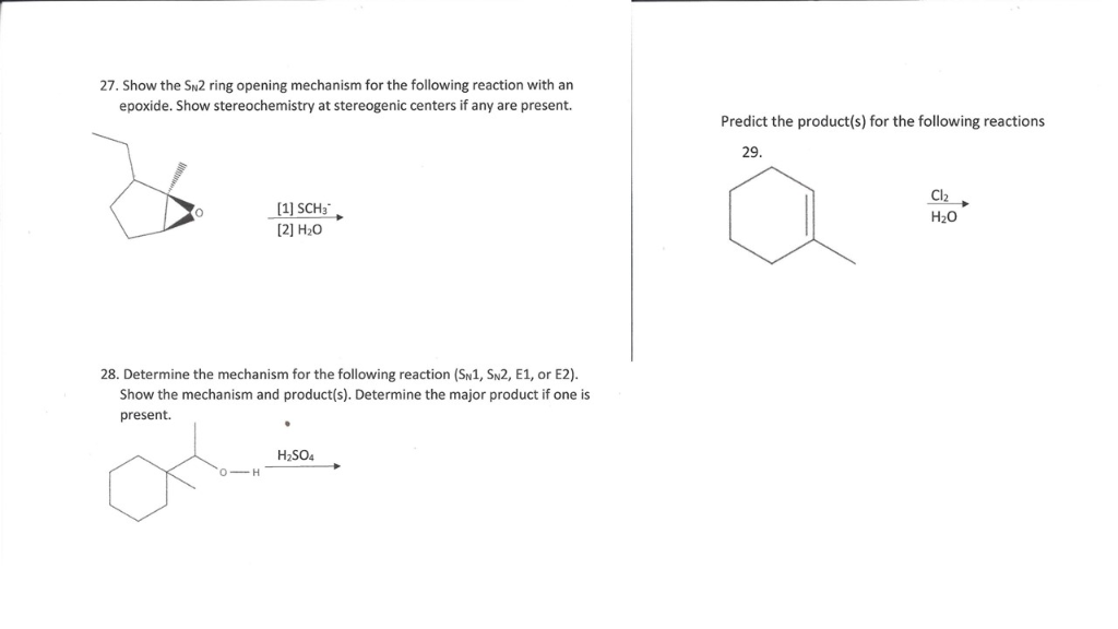 Solved 27. Show the SN2 ring opening mechanism for the | Chegg.com