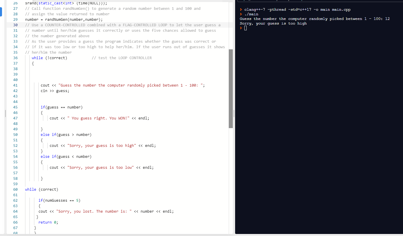 Solved LANGUAGE C++ Here is my while loop, but I can't | Chegg.com