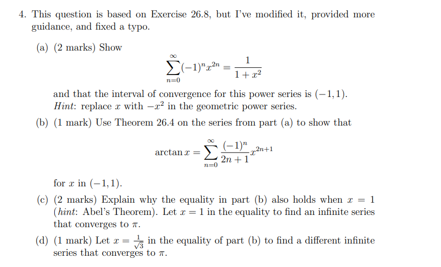 Solved This question is based on Exercise 26.8, but I've | Chegg.com