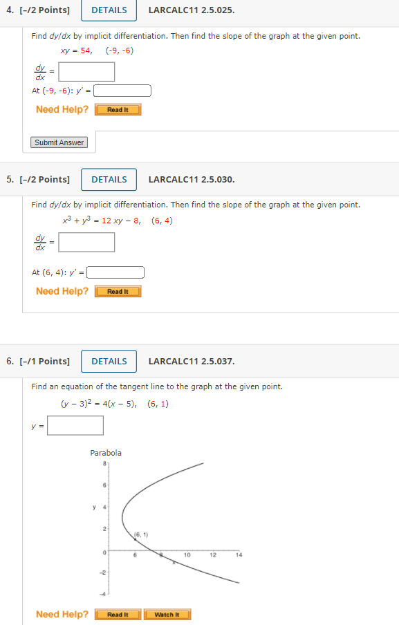 Solved 4 2 Points Details Larcalc11 2 5 025 Find Dy Chegg Com