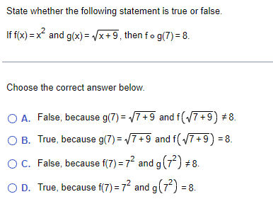 Solved State whether the following statement is true or | Chegg.com