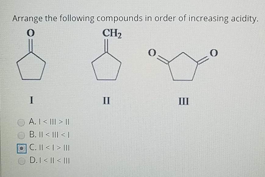 Solved Arrange The Following Compounds In Order Of 2914