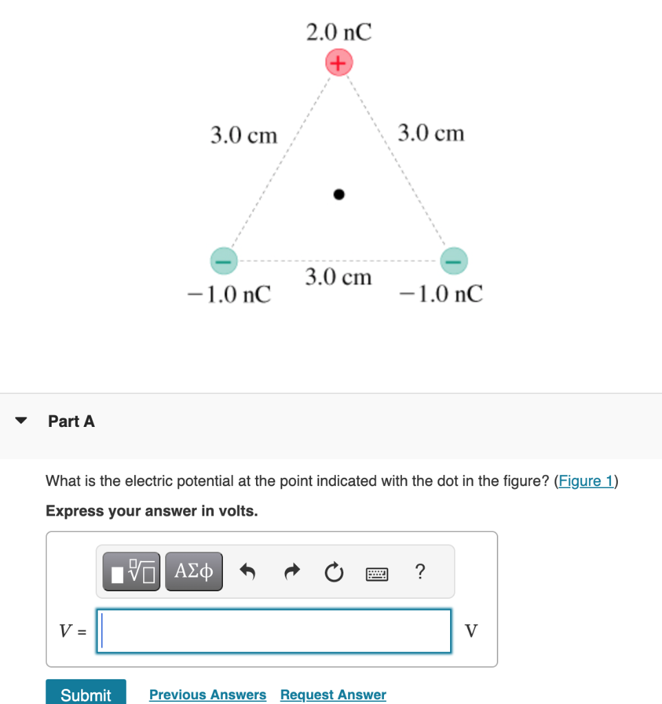 Solved What Is The Electric Potential At The Point Indicated | Chegg.com