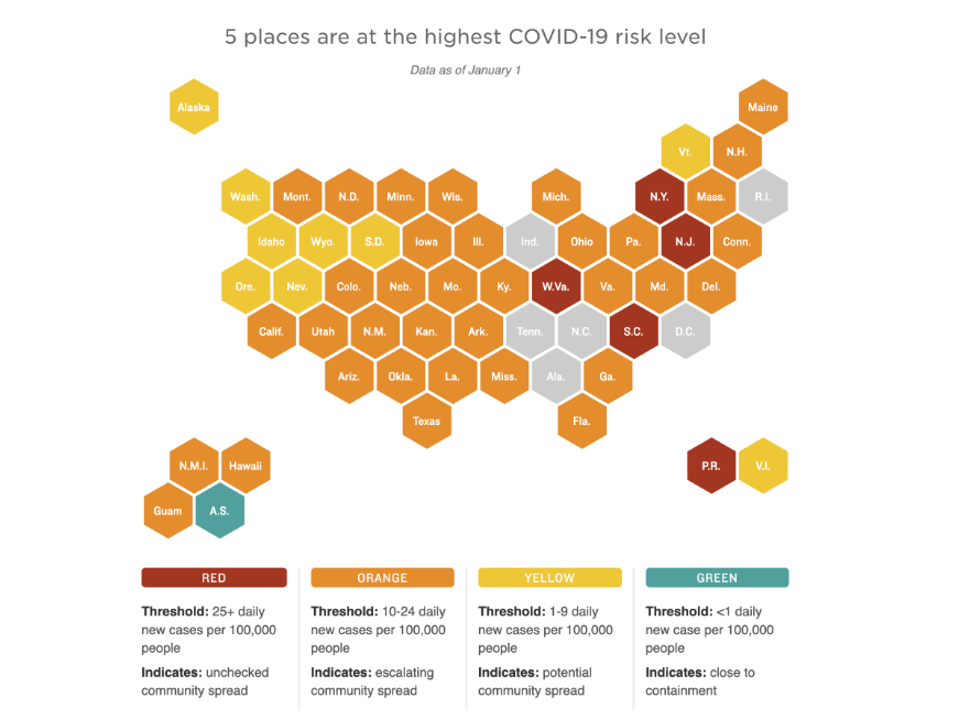Solved 5 places are at the highest COVID-19 risk level Data | Chegg.com