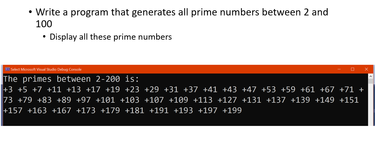 Write a program that generates all prime numbers | Chegg.com
