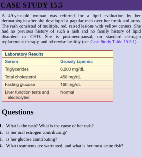 Solved A 49-year old woman was referred for a lipid | Chegg.com