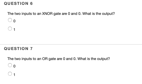 Solved QUESTION 1 The two inputs to an AND gate are 1 and 0. | Chegg.com