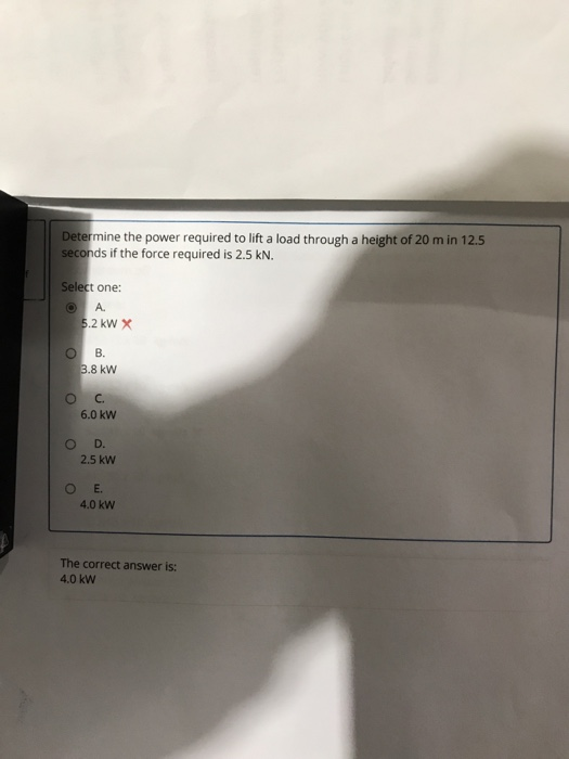Solved Determine the power required to lift a load through a