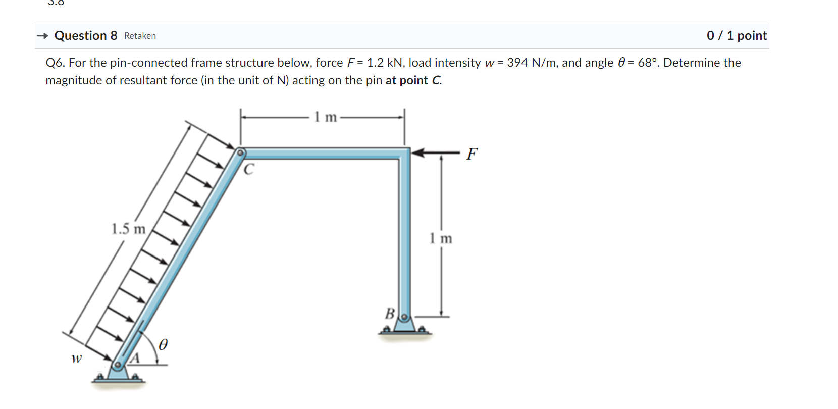 Solved Q6. For the pin-connected frame structure below, | Chegg.com
