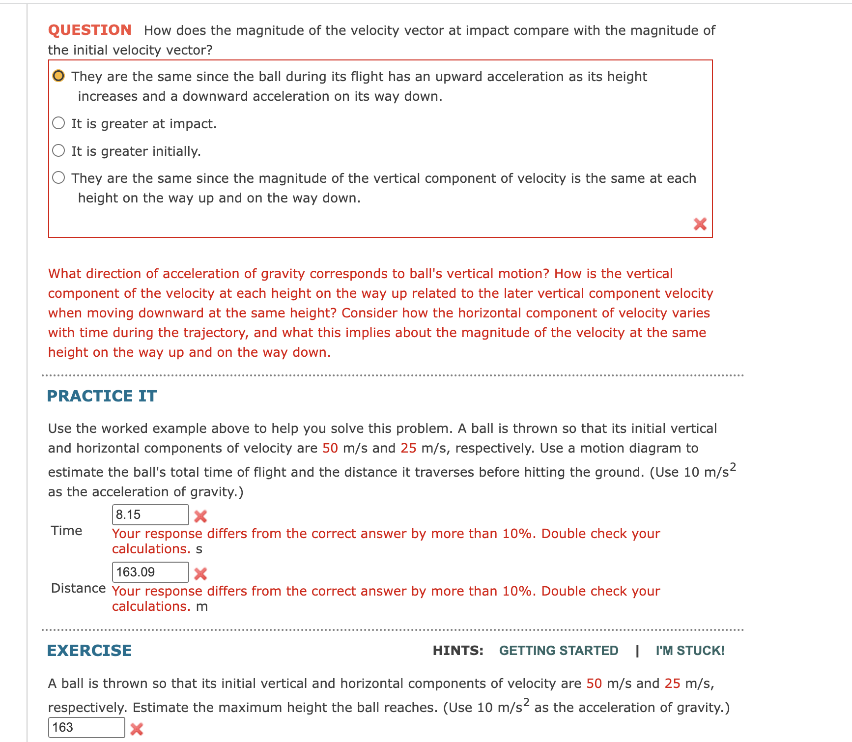 Solved GOAL Approximate answers in projectile motion using a | Chegg.com