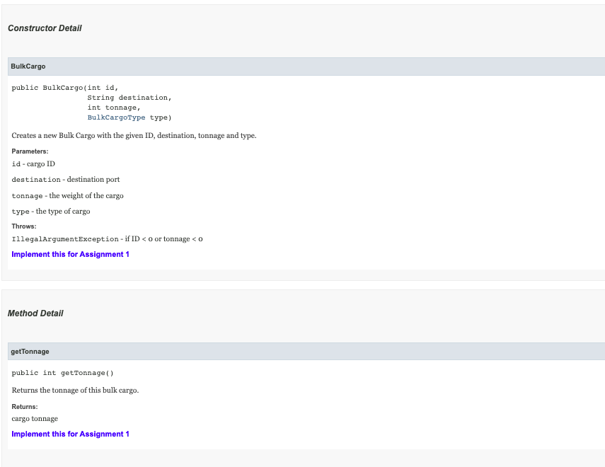 Solved Contains classes representing cargo that is carried | Chegg.com