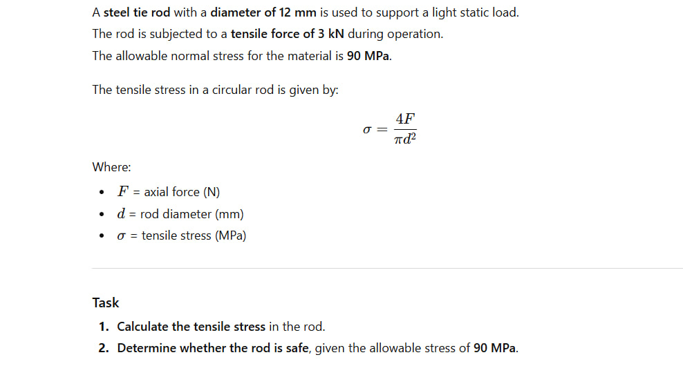 Solved A steel tie rod with a diameter of 12 ﻿mm is used to | Chegg.com