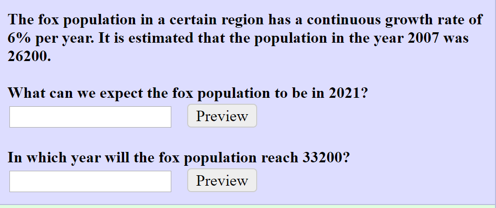Solved The fox population in a certain region has a | Chegg.com