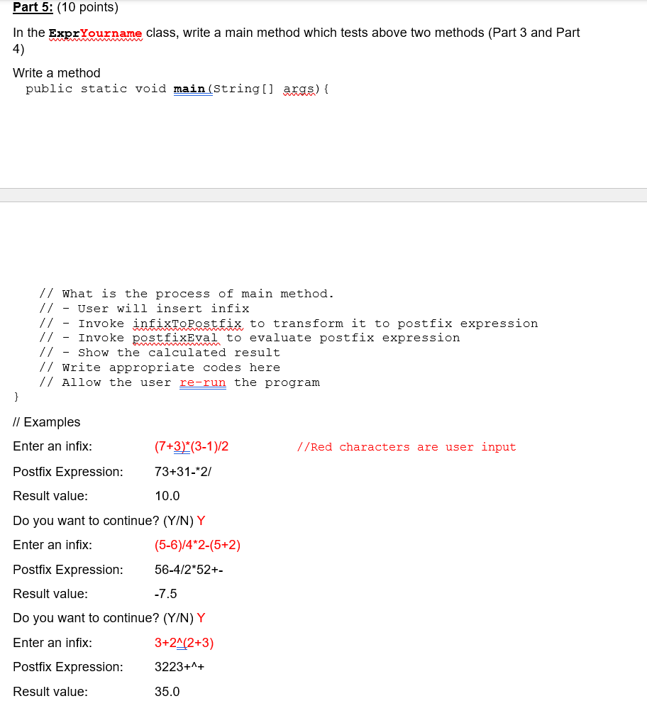 Solved Answer in Java. Do Part 3, Part 4, and Part 5. I have | Chegg.com