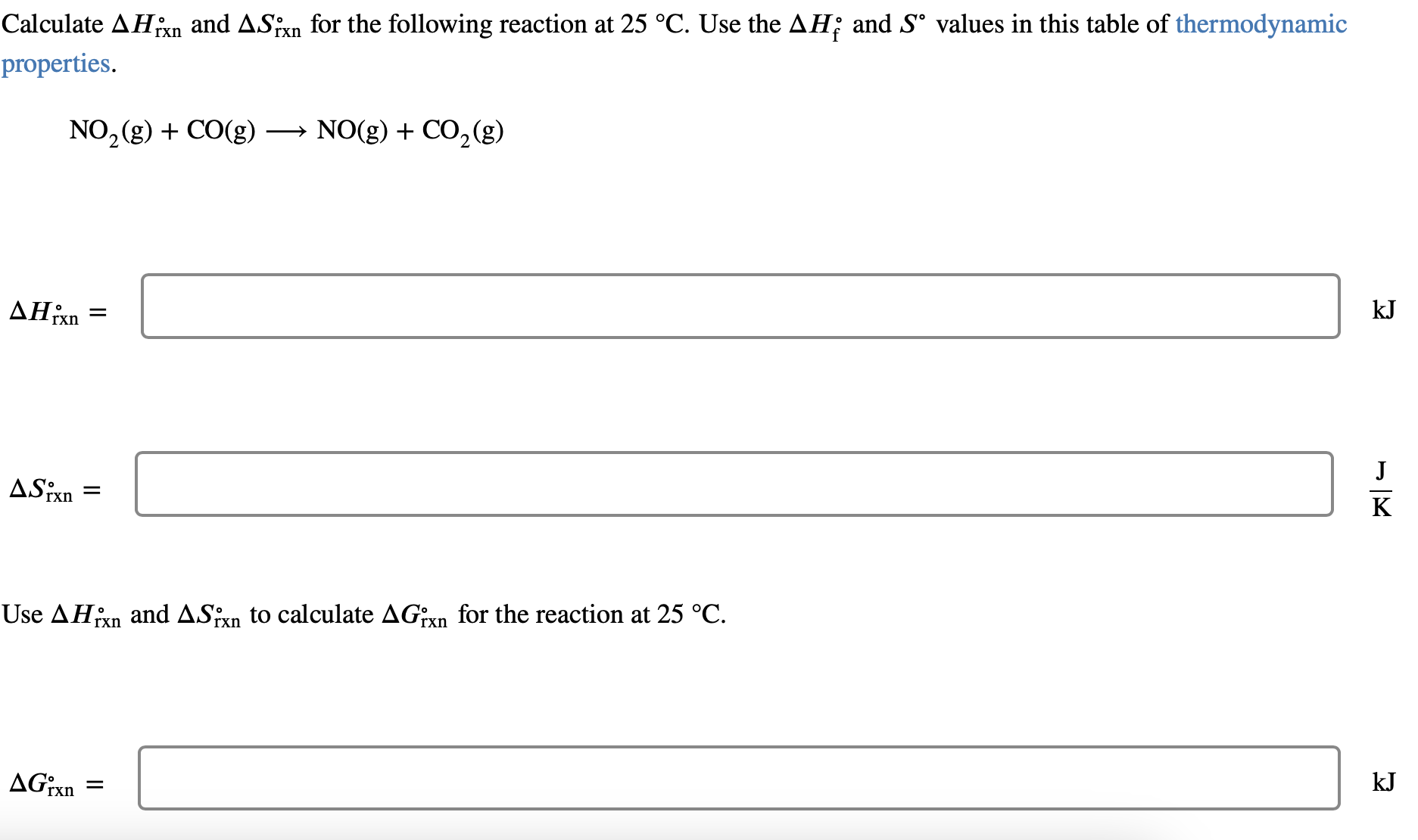 Solved Calculate ΔHrxn∘ and ΔSrxn∘ for the following | Chegg.com