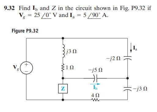 Solved 9.32 Find Ib and Z in the circuit shown in Fig. P9.32 | Chegg.com