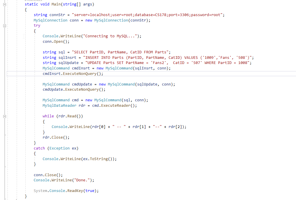 C# please Overview This is an intro lab to connecting | Chegg.com