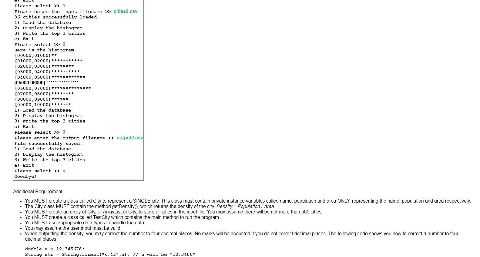 Solved I need the Java code for the question. Don't give me | Chegg.com