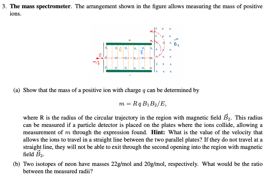 3 The Mass Spectrometer The Arrangement Shown In Chegg Com