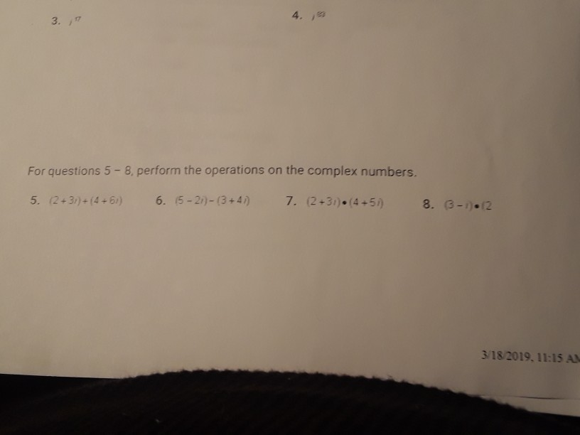 Solved 3. 1 For questions 5-8, perform the operations on the | Chegg.com