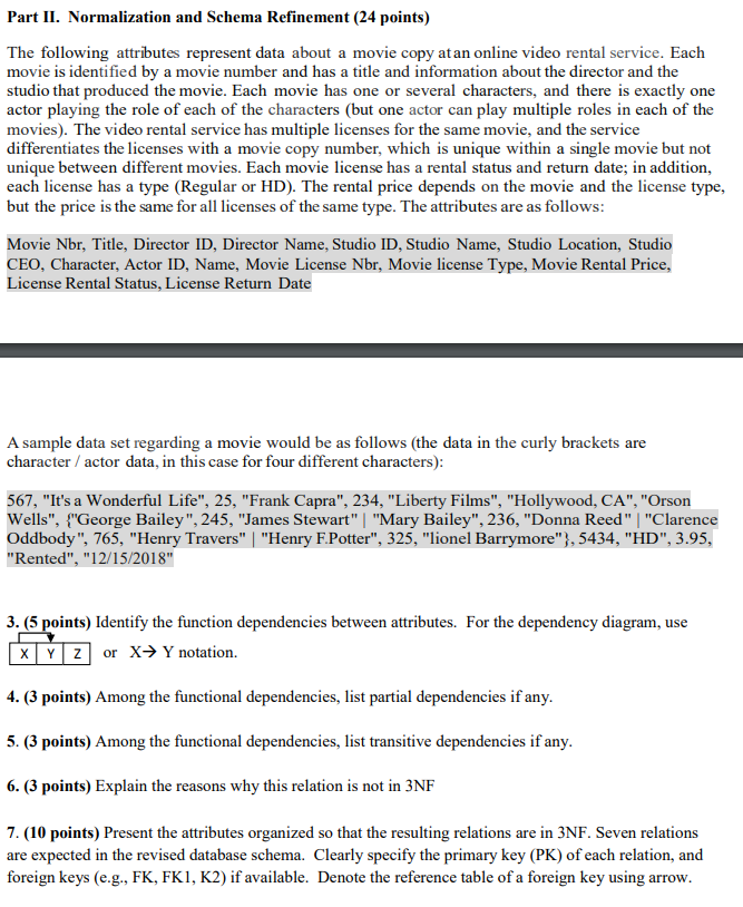 Part Ii Normalization And Schema Refinement 24 P Chegg Com