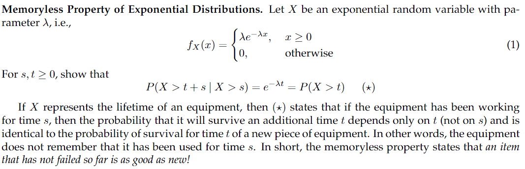 Solved Ste-te Memoryless Property of Exponential | Chegg.com