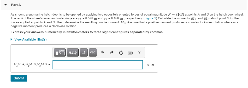 Solved Learning Goal: To Be Able To Calculate Couple | Chegg.com