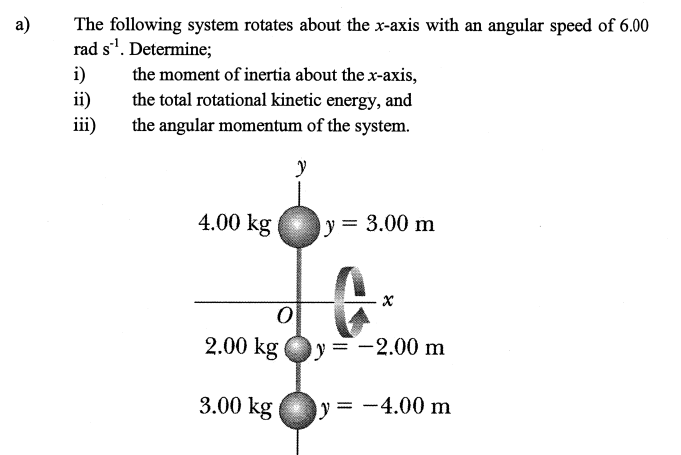 Solved The following system rotates about the x-axis with an | Chegg.com
