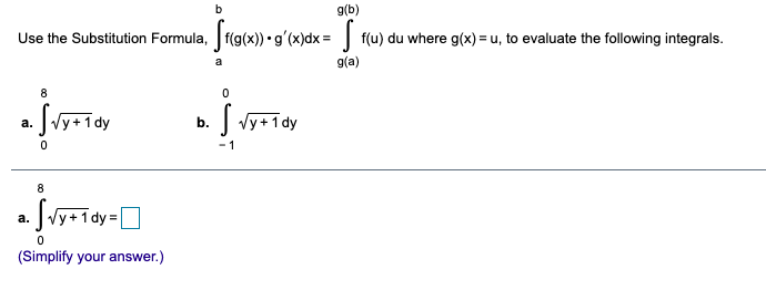 Solved G(b) Use The Substitution Formula, ſt968). 3(x)• | Chegg.com