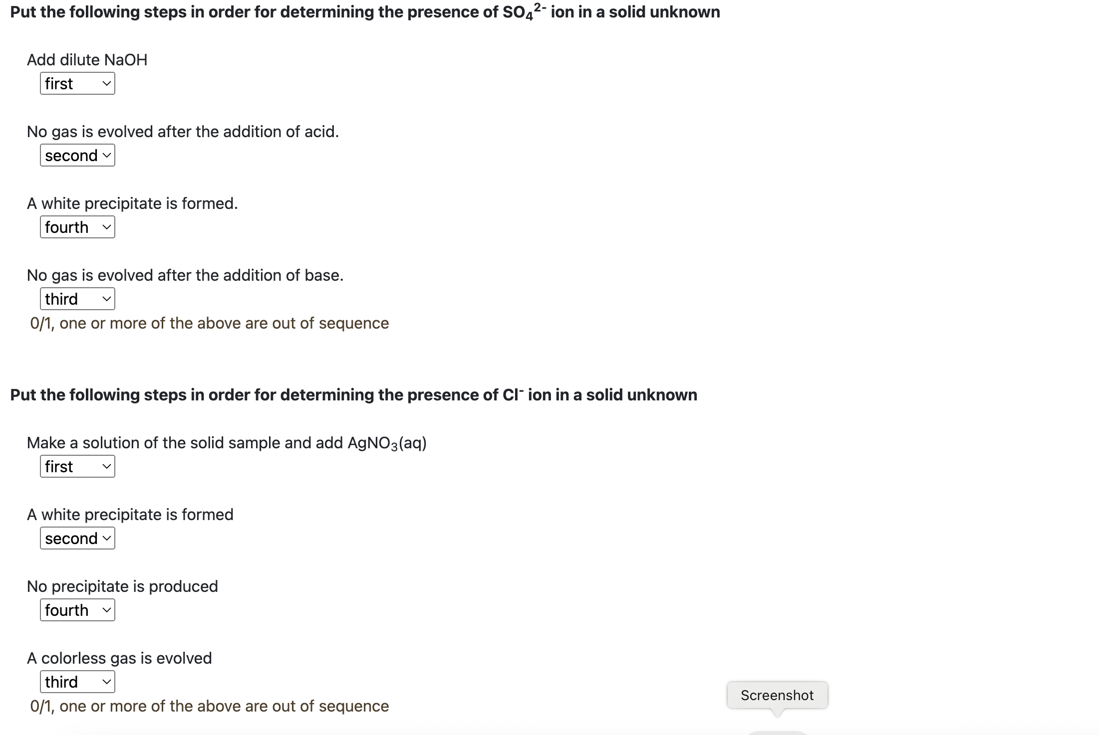 Solved Put the following steps in order for determining the | Chegg.com