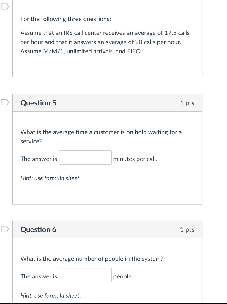 Solved Some Formulas on Queues The first 10 formulas and | Chegg.com