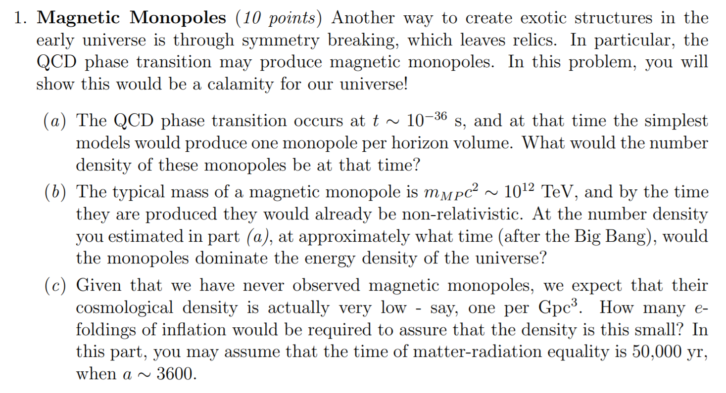 Solved 1. Magnetic Monopoles (10 points) Another way to | Chegg.com