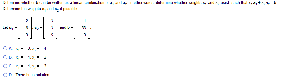 Solved Determine Whether B Can Be Written As A Linear | Chegg.com