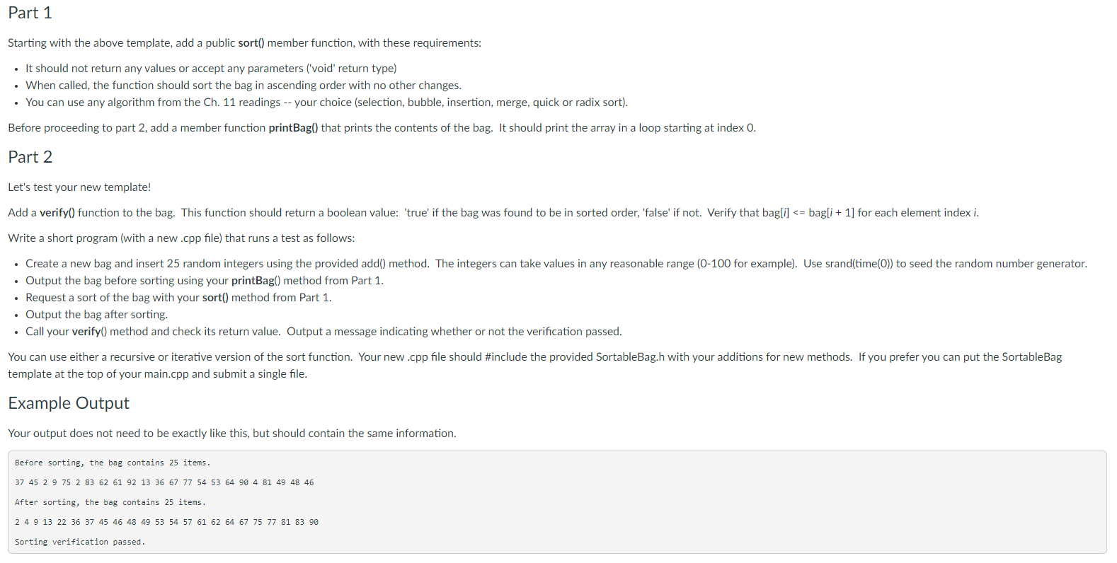 Solved Header File Code /* * This Header File Implements A | Chegg.com