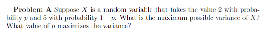 Solved Problem A Suppose X is a random variable that takes | Chegg.com