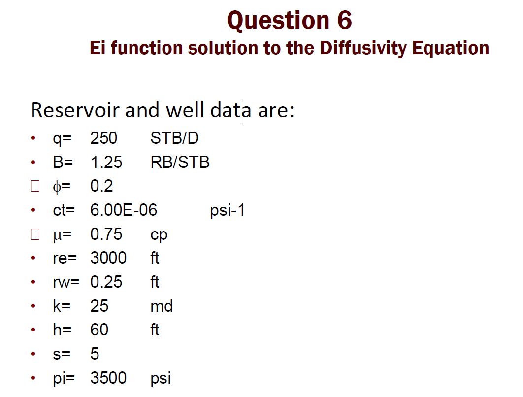 Solved 1 Calculate The Time At Which The Ei Function Chegg Com