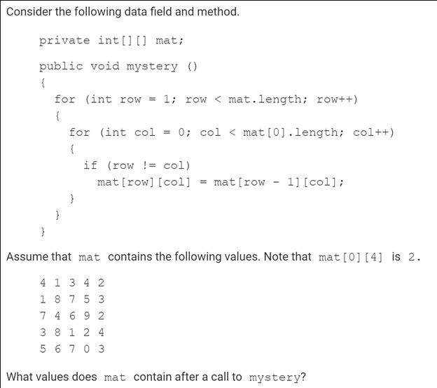 Solved Consider the following data field and method. private
