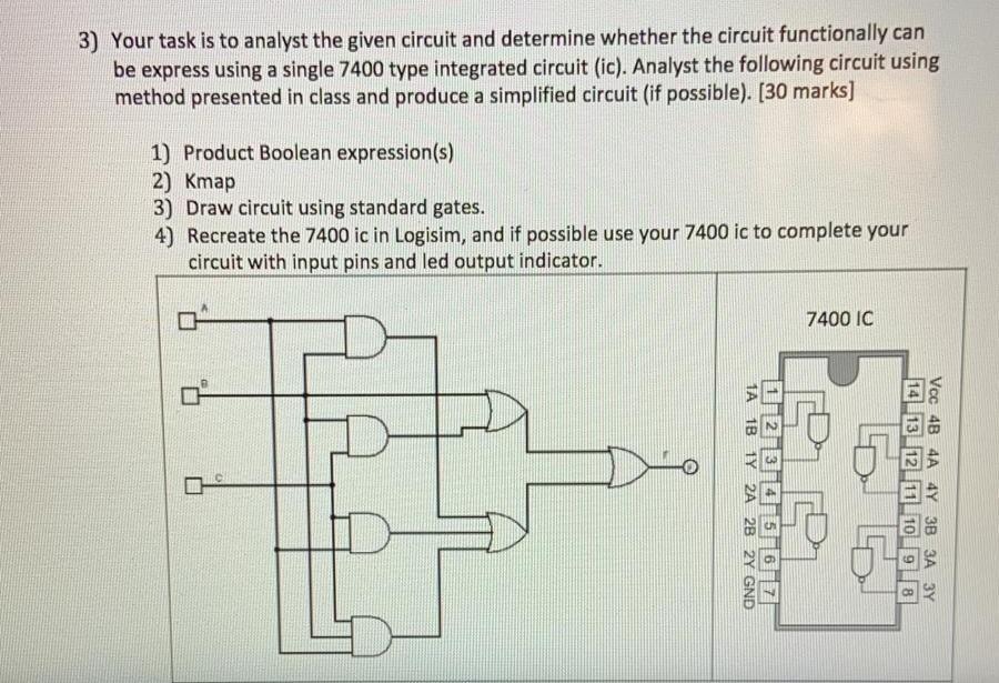 3) Your task is to analyst the given circuit and | Chegg.com