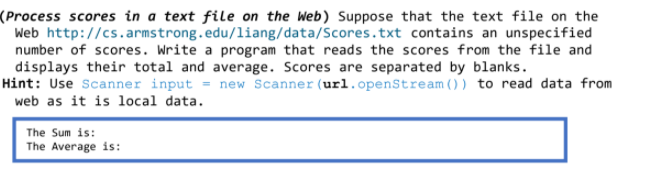 Solved (Process scores in a text file on the Web) Suppose | Chegg.com