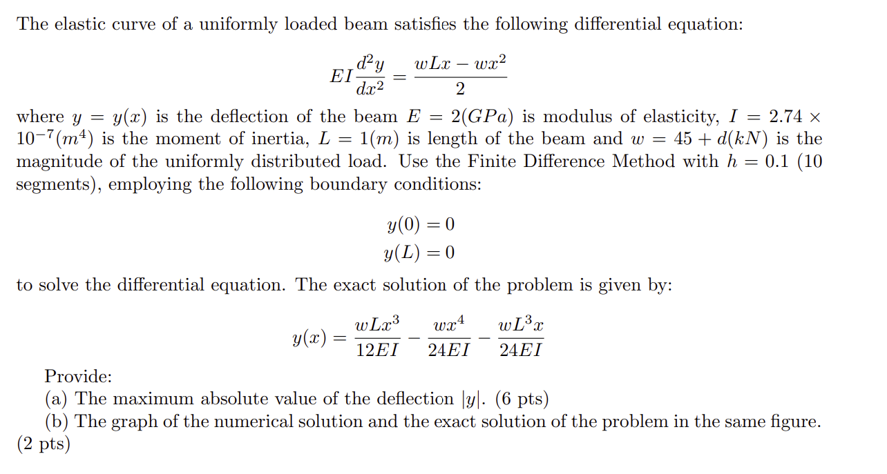 Solved Solve each part using Matlab and d=1 Please solve in | Chegg.com