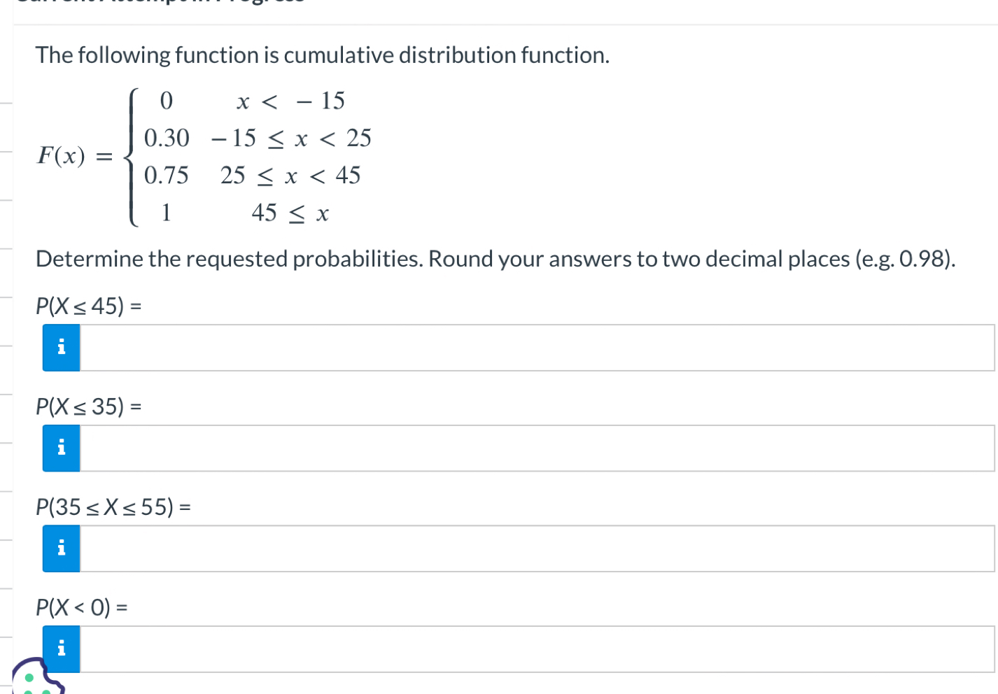 Solved The following function is cumulative distribution | Chegg.com