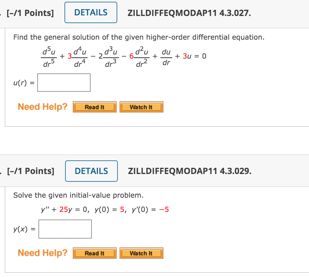 Solved • (-/1 Points] DETAILS ZILLDIFFEQMODAP11 4.3.027. | Chegg.com