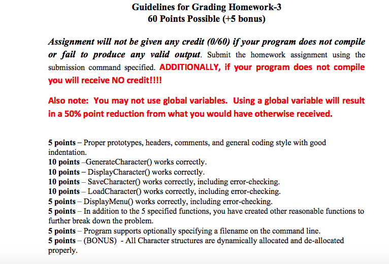 CS 1050 Homework Assignment 3 Role-Playing Character | Chegg.com