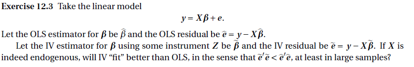 Solved Exercise 12 3 Take The Linear Model Y Xb E Let T Chegg Com