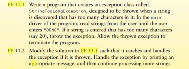 Solved PP 11.1 Write a program that creates an exception | Chegg.com