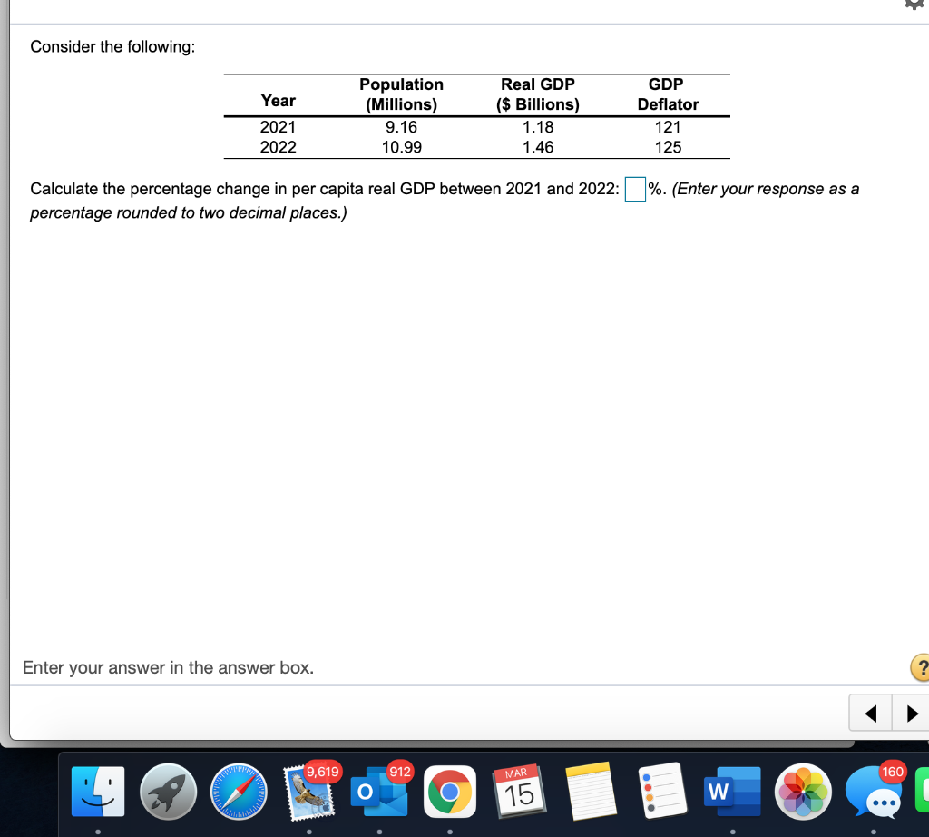Solved Consider The Following Year Population Millions Chegg