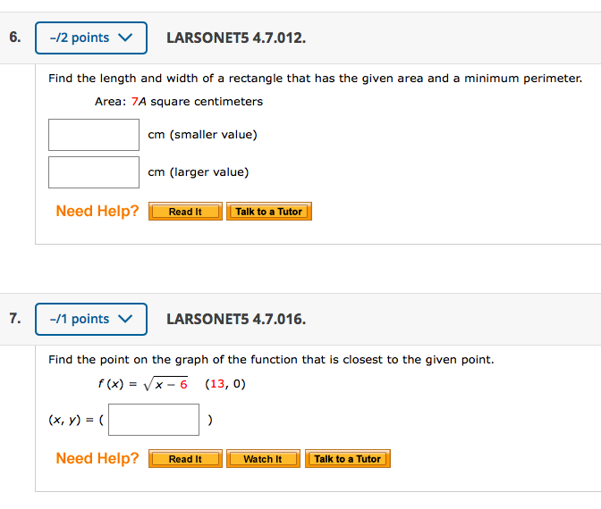 Solved -/2 points v LARSONET5 4.7.012. Find the length and | Chegg.com