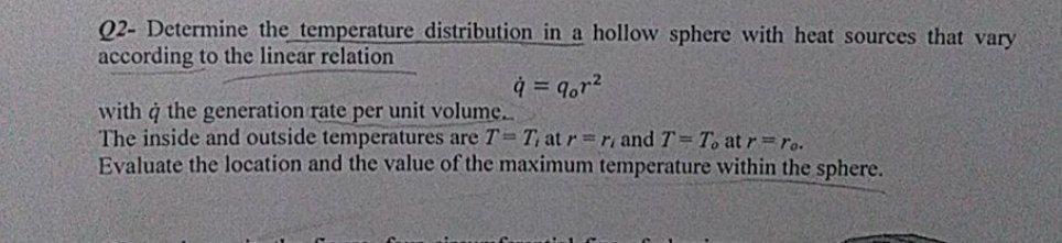 Solved 02- Determine the temperature distribution in a | Chegg.com