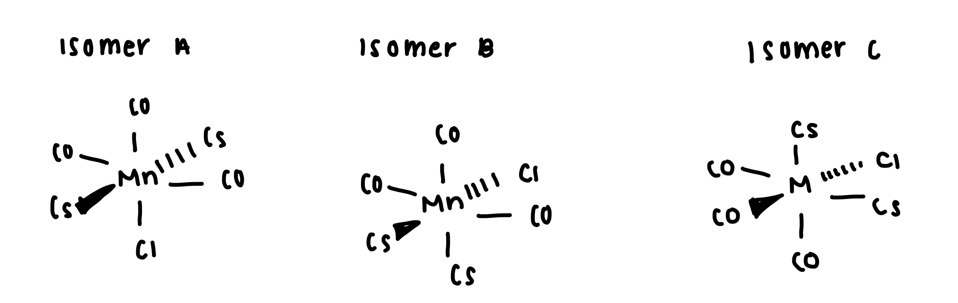 Solved Please label which iisomer is c2v,c2h, and d infinty | Chegg.com